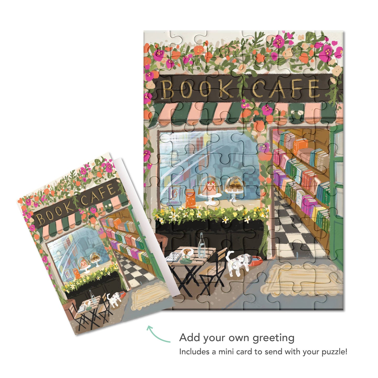 PUZZLE GREETING CARD - BOOK CAFÉ