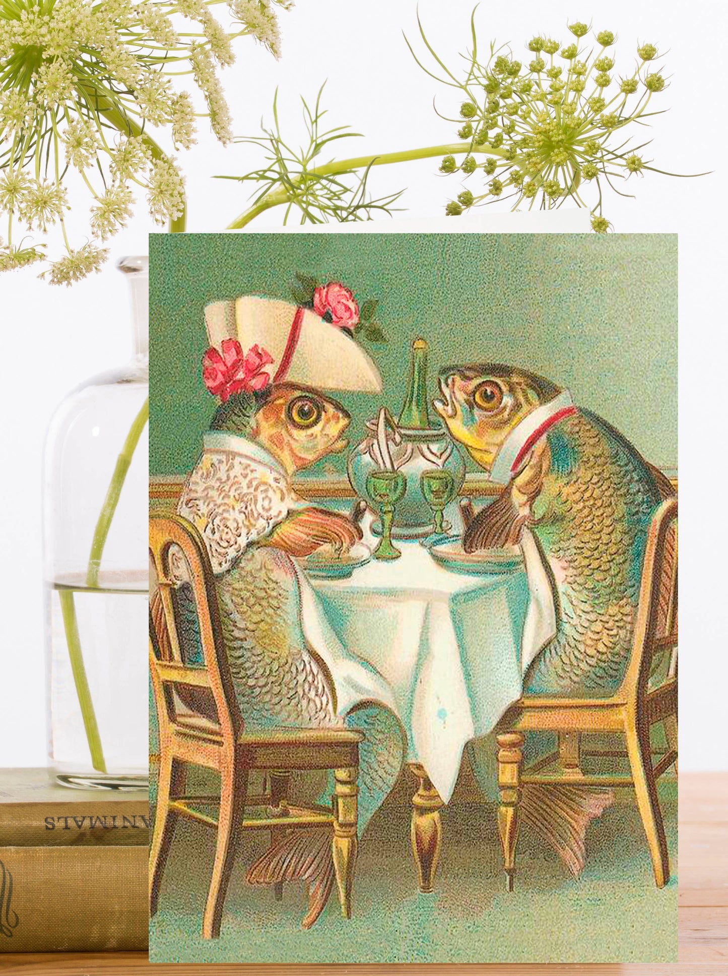 WHIMSICAL GREETING CARD - DINNER FOR TWO