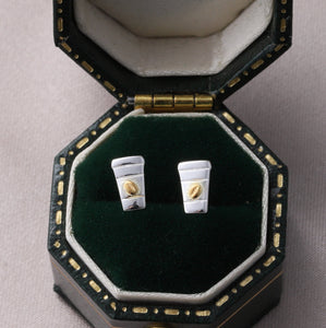 AWAKENING - SILVER TRAVEL COFFEE CUP EARRINGS