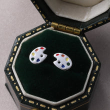 Load image into Gallery viewer, THE ARTIST - SILVER PAINTER PALETTE EARRINGS