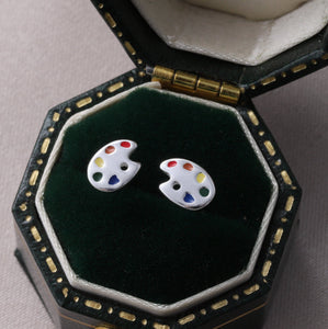 THE ARTIST - SILVER PAINTER PALETTE EARRINGS