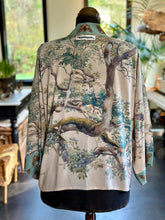 Load image into Gallery viewer, KIMONO CARDIGAN- EARTH &amp; SKY WITH TREE PRINT