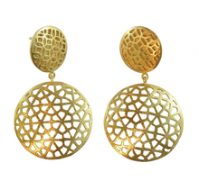 Load image into Gallery viewer, Gold Plated Double Jali Earrings