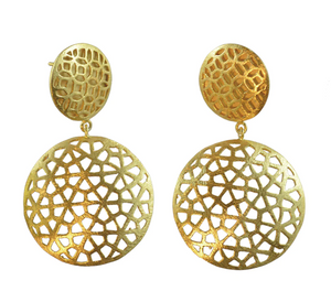 Gold Plated Double Jali Earrings