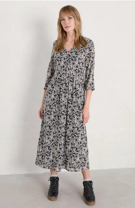 3/4 Sleeve feather Slate Dress