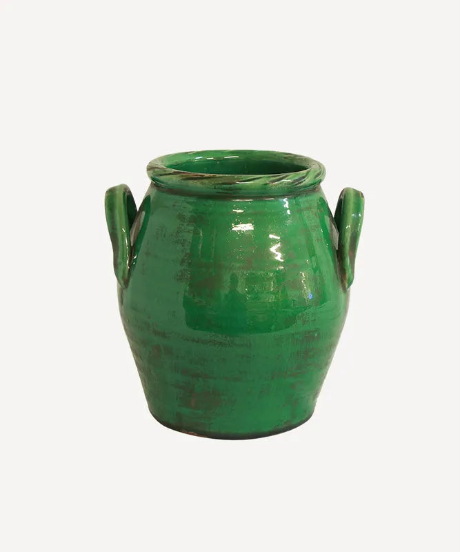 Ronan Green Glazed Urn - Small