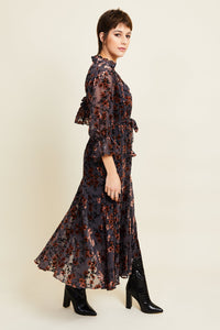 INGRID DRESS - WINTER BLOSSOM BURNOUT