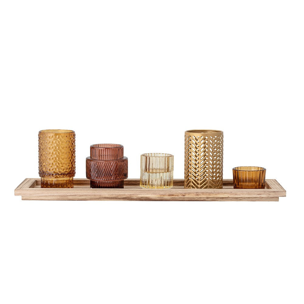 ELVINA SET OF 5 VOTIVE - TRAY