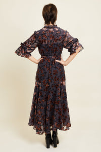 INGRID DRESS - WINTER BLOSSOM BURNOUT