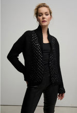 Load image into Gallery viewer, Ines -  Black Chunky Cropped Knit Jacket
