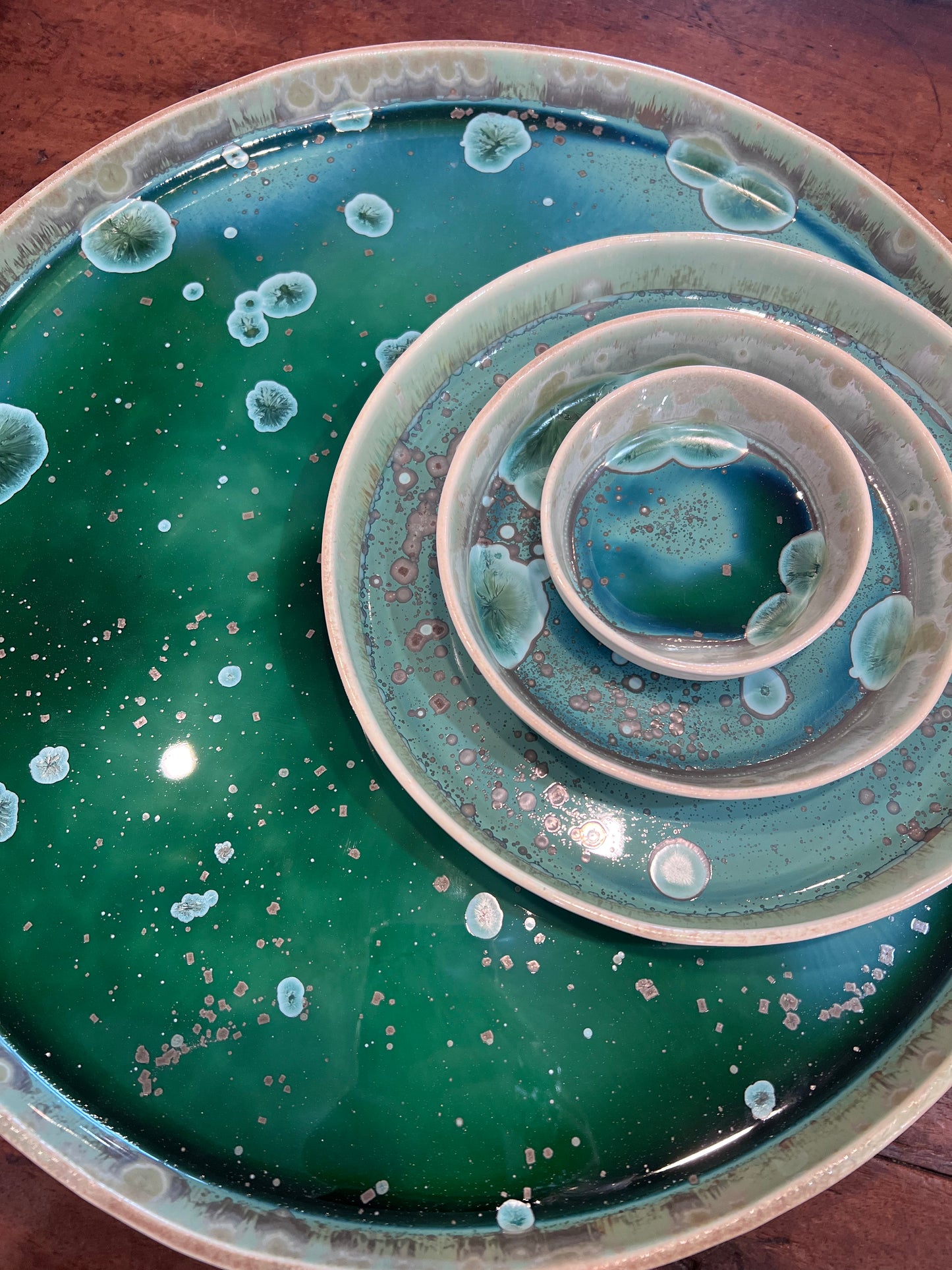 BUBBLE PLATTER - 39CM GREEN