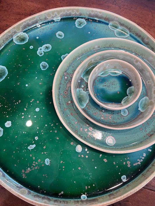 BUBBLE PLATTER - 39CM GREEN