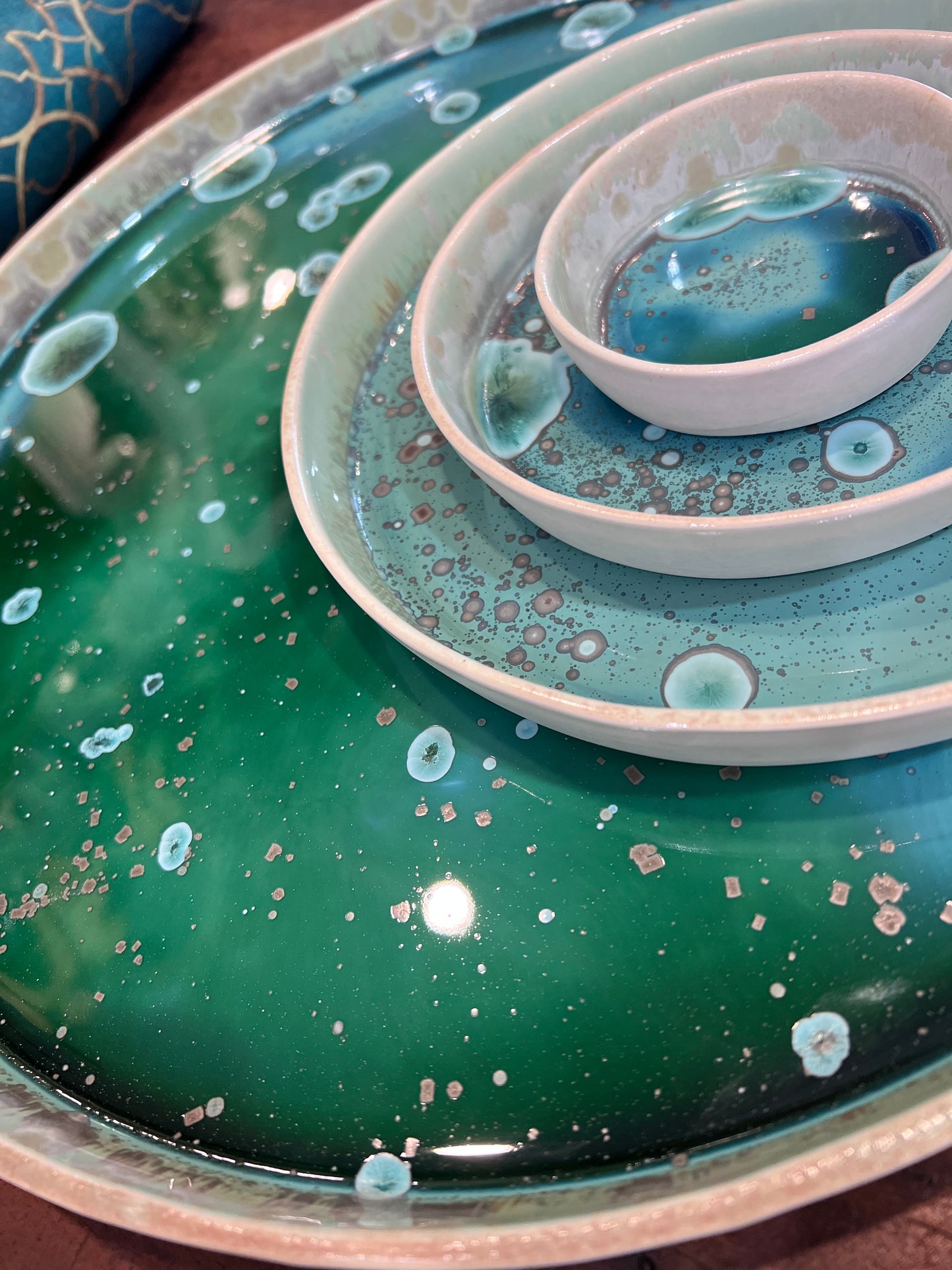 BUBBLE PLATTER - 39CM GREEN