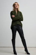 Load image into Gallery viewer, Ines -  Olive Chunky Cropped Knit Jacket