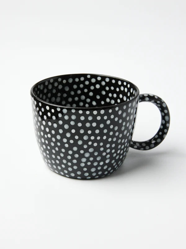 CHINO MUG - BLACK WITH WHITE SPRINKLE (SET OF 2)