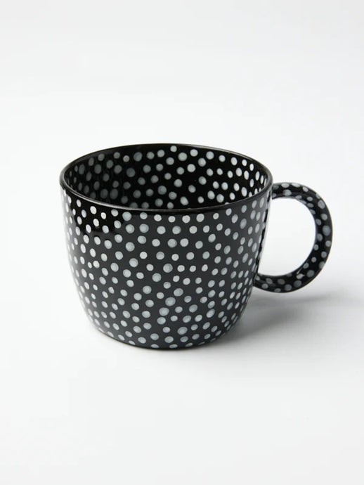 CHINO MUG - BLACK WITH WHITE SPRINKLE (SET OF 2)