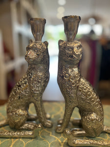 Cheetah Candlesticks